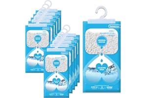 Homesmart Wardrobe Dehumidifier Hanging Bags - Disposable Moisture, Humidity & Damp Absorber for Home - Prevent Mould, Mildew & Condensation in Wardrobes, Cupboard & Caravan - Pack of 10, 220g per Bag