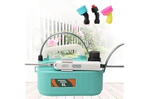 Buithafu Spruzzatore elettrico da giardino 5 l/1. 35 galloni, 4000 mAh, spruzzatore elettrico per piante con 3 ugelli per nebbia e asta retrattile per prato, giardino, cortile