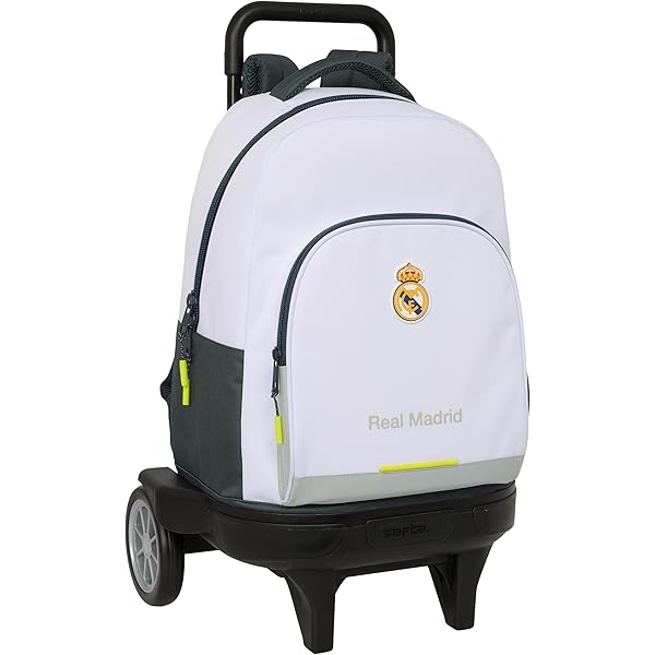 Safta REAL MADRID 3ª EQUIPACIÓN 24/25 - Mochila Escolar con Carro, Ideal para Niños de Diferentes Edades, Cómoda y Versátil, Calidad y Resistencia, 33x15x43 cm