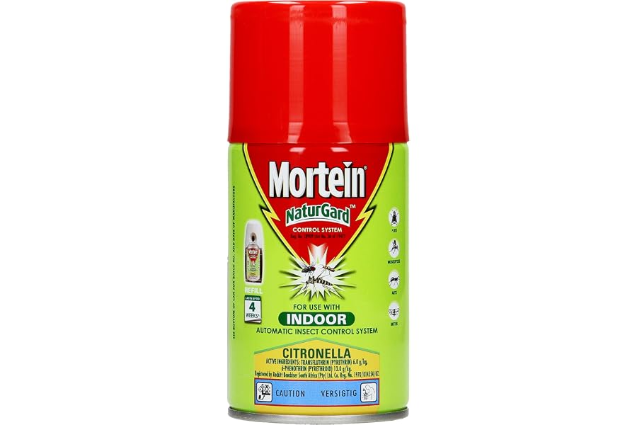 Mortein 236ml Insect Repellent, Naturgard Automatic Insect Control System Refill, Citronella, Pest Control, For Indoor Use, P