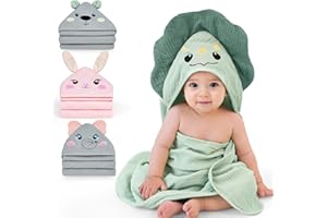 MHJY Badeponcho Kinder 100% Musselin Kapuzenhandtuch Baby – Babyhandtuch mit Kapuze als Baby Erstausstattung Neugeborene Geschenk Stilltuch Decke Jungen Mädchen