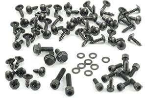 Tech-Parts-Koeln Kompletter Satz Verkleidungsschrauben Yamaha Aerox Mbk Nitro Schwarz 78 Teile