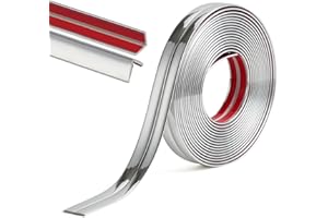 KEQKEV Inside & Outside Vinyl Corner Trim Peel and Stick, Flexible Self-Adhesive Wall Molding Trim Wall Corner Guards Furniture Edge Protector(Chrome)