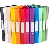 OfficeTree 12 x Ring Binders A4 &ndash; 12 Colours &ndash; 2 Ring Mechanism &ndash; A4 Ring Binder with 3.5 cm Wide Spine &ndash; A4 Ring Binder &ndash; In