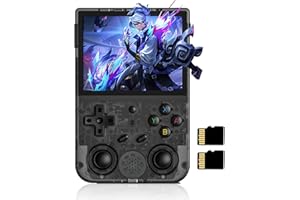 MENGTECH RG353V Console Retro Game schermo tattile IPS da 3.5 pollici, doppio sistema operativo Android 11 e Linux, supporto 5G WiFi 4.2 Bluetooth Moonlight Streaming Uscita HDMI Scheda SD 64G integrata (Nero)