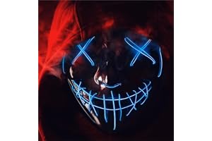 FASCHINFEVER Maska czyszcząca LED – maska kostiumowa sterowana na Halloween, karnawał i karnawał, jako kostium dla mężczyzn i kobiet (wybór koloru)