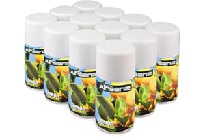 AIRSENZ Air Freshener Aerosol Refill Cans - Automatic Spray Dispenser Refills - 12 x 270ml Cans (Lemon)