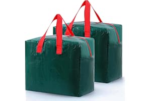 MU MIANHUA 2PCS Christmas Tree Storage Bags Christmas Decorations Bag Garland Storage Bags with Nylon Handles Waterproof Zippered, Xmas Baubles Ornaments Organizer