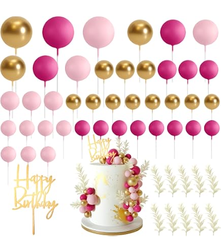 Décoration Gâteau Boho – Topper Fleuri + Ornements Dorés & Blancs – Pour Mariage, Anniversaire, Fêtes