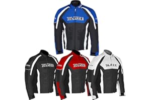 BLAZZE Motorcycle Riding padded Breathable Jacket Waterproof Textile Full Body Protection Gear - Motorbike accessories for men women Winter Summer Armour (Blue
