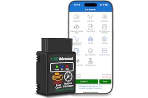 YEECKA OBD2 Diagnosis ELM 327, Diagnosis Coche Multimarca, Maquina Diagnosis Coche con Múltiples Protocolos, Escaner para Coches para iOS, Android y Windows. Para Vehículos Fabricados Después de 1996.