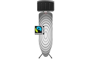 Brabantia - Table à Repasser Taille B - Pour Centrale Vapeur - Planche a Repasser - Support Métallique Extra Large - Plateau Extra-Stable - Ne Glisse Pas - Titan Oval - 124 x 38 cm