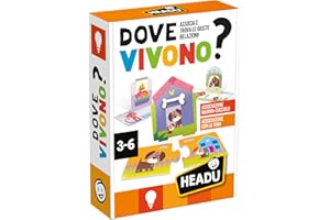 HEADU - Dove Vivono - Associa e Trova le Giuste Relazioni! - Un Gioco Educativo per Bambini dai 3 ai 6 anni - Made in Italy | IT61169