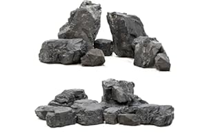 Unocho Roca para Acuario Piedra Rocas para Pecera 2,25kg Rocas Naturales para Acuarios Paisajismo Decoración de Tanque Modelo Miniatura de Acuario y Jardín de Hadas - 4 Piezas 7–15cm