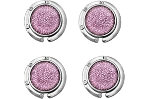 AUFIKR Lot de 4 crochets pliables pour sac à main ou table - Violet