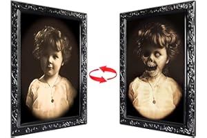 LOVEXIU Decorazione 3D per Halloween, Decorazioni di Halloween Horror, Immagini Infestate Ritratti di Palazzi Gotici, Halloween 3D Ghost Foto Cornice Decorazione per Feste di Halloween, 38 cm x 26 cm