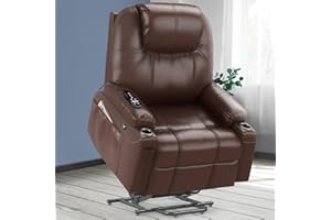 ‎YONISEE YONISEE Fernsehsessel Elektrisch Verstellbar, Aufstehhilfe Massagesessel mit Massage Wärmefunktion Seniorensessel, Relaxliege mit Fußteil, 2 Seitentaschen und Getränkehalter,USB-Anschlüsse