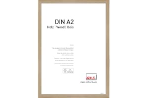 ‎DEHA DESIGN DEHA Design Bilderrahmen Fontana, A2 42x59,4 cm, Holz Eiche, bruchsicheres Acrylglas, für Poster und Bilder, Hoch- und Querformat, stabile Rückwand