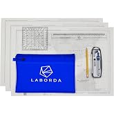 Laborda Examen Kit Per &ndash; Nautical Angle Protractor, 3 Nautical Cards, Compass, Ruler, Pencil 2HB, Case