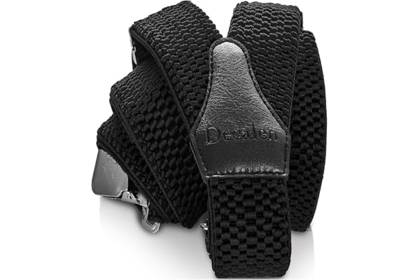 Decalen Bretelle Uomo Eleganti Extra Forte Clip Taglia Unica per Uomini e Donne Grandi e alti Larghezza Regolabile di 4 cm e Forma a Y Elastica