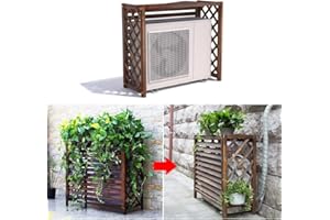 HRXQ Cache Climatiseur Exterieur en Bois Massif Cache Clim Exterieur Écran De Confidentialité pour Climatiseurs Extérieurs pour Cacher Les Climatiseurs (Size : M)