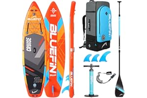 BLUEFIN SUP Bluefin Cruise Premium Stand Up Paddle Set - Planche à Paddle Gonflable Premium pour Adultes - Pack Sup avec Sac à Dos, Pagaie en Fibre de Verre et Pompe