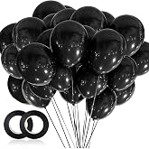 Balon Parlak Metalik Helyum Balon 10 Adet (SİYAH)