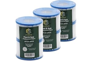 EMBRIIO Cartouche de Rechange pour Pompe de Filtre Type S1 Convient pour Intex 29001E 11692 Bestway PureSpa Jardin Extérieur Piscine Hors Whirlpool Hot Tubs Spa - Eau Propre et Salubre - 6 Pack