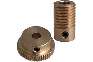 CNBTR Set di alberi del cambio in ottone da 0,5 moduli, diametro foro 6 mm + ruota in ottone 50T, rapporto di riduzione 1:50