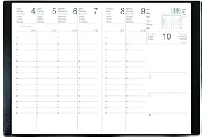 Exdi - 1 Grand Agenda Semainier Saturne Noir - Format : 21 x 29,7 cm - Janvier 2026 à Décembre 2026
