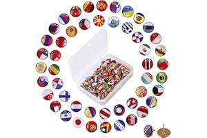 EXFEA Reißzwecken Pins 100 Stück Nationale Flagge Reißnagel Land Karte Reißnägel Kreative Push Pins für Bulletin Board, Karte, Büro