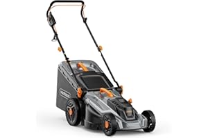 VonHaus Tondeuse à Gazon 1 600 W - Tondeuse de Jardin Électrique Filaire - Sac de Ramassage 42 L, Largeur 380 mm, Guidon Pliable Réglable en Hauteur, 5 Réglages de Hauteur
