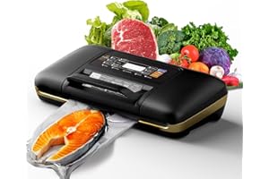 Pioncrey 10-in-1 Vacuum Sealer Machine, Vacuum Sealer with Built-in Cutter and Bag Storage, Strong Suction Sous Vide System Suitable for Dry & Moist Foods, 10 Food Sealer Bags and 1 Bag Rolls Included