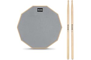 Donner Practice Pad Drum träningsmatta 20,32 cm (8 tum) med trumsticks
