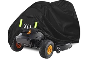 YBYHFAA Schutzhülle für Aufsitzmäher, 100% wasserdicht Gartentraktorabdeckung, 600D Oxford Abdeckplane rasentraktor, Schwerlast Reißfest Rasentraktor abdeckplane, Anti-UV (250 x 110 x 110 cm,Schwarz)