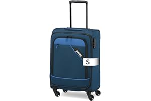 paklite Handgepäck Trolley 4 Rollen, leicht, Derby, Stilvoller Weichschalen Rollkoffer klein mit TSA Schloss + Aufsteckfunktion, 55 cm, 41 Liter