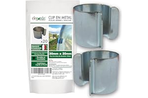Elegardn® Lot de 20 Clips pour serre 30mm x 30mm clips pour serre tunnel de jardin bâche clips en métal avec revêtement zinc