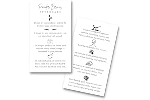 LASHICORN Powder Brows Aftercare Instruction Cards | Physical Printed 2 x 3.5” inches Business Card Size | White and Black Design