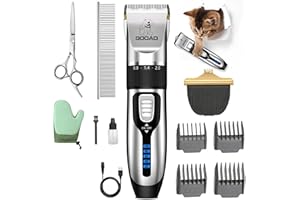 Gooad Cat Clippers for Matted Hair, Cat Grooming Kit, Cordless Cat Shaver for Long Hair, Low Noise Paw Trimmer, Cat Hair Trimmer for Grooming,Quiet Pet Hair Clippers Tools for Cats Dogs(Sliver)