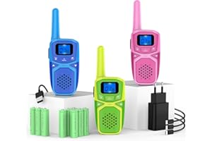 TOPSUNG Walkie Talkie Aufladbar 3er Set mit Akku,Fallfest USB Walkie Talkie Erwachsene, PMR Funkgerät Geschenk für Innen Outdoor Aktivität Camping