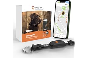 Weenect Dog XT - NEW GPS Collar for Dogs | XL Antenna | Waterproof | Ultra-Durable Integrated Julius-K9 Black Collar Subscription required