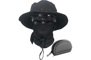 QMFIVE Taktische Boonie Sonnenhut Wide Brim Hut Camo Schal Outdoor Eimer Camping Wandern Schal Unisex