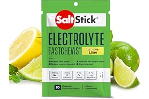 SaltStick Fastchews Lemon Tray 120 Elektrolyt-Kautabletten mit Salz, Mineralstoffen (Natrium, Kalium, Calcium, Magnesium) und Kohlenhydraten, 198 g
