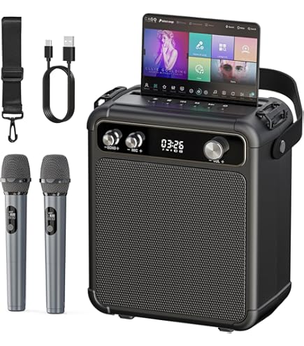 Ltc Ibiza Karaoke-Star4 Set Completo Con Microfono USB - Impianto Audio Karaoke Nero