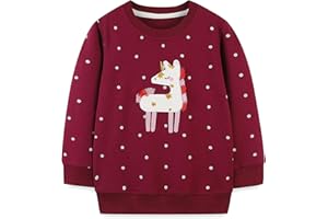MUJOQE Mädchen Pullover für Kinder Langarmshirt Baumwolle Sweatshirt Winter Kleidung Langarm Tops 1-7 Jahre