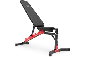 Marbo Sport - Banco de Pesas Ajustable MH-L115 - Estructura Fuerte y Duradera - Asiento y Respaldo Ajustable - Máquina Multifuncional para Entrenamiento en Casa - Negro