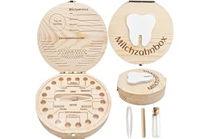 Shengruili Zahnbox Holz Milchzähne Box,Milchzahndose,Zahnbox für Milchzähne,Milchzahndose Mädchen,Aufbewahrungsbox für Baby-Zähne,Weihnachtsschmuck Größen,Weihnachtsbaumschmuck