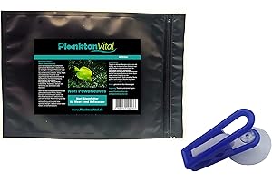 PlanktonVital Nori Powerleave Nori-Algenblätter mit Futterklammer Algenfutter Seaweed Feed Clip Fischfutter Nori Algen (10 + Futterklammer)