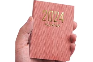 GEHANICO A7 Burde Agenda 2024 Agenda-Calendrier 2024 Optimisez vos Journées En L‘anglais convient pour scolaire bureau pour adults étudiants (rose)