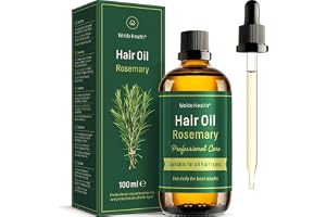 WoldoHealth Rosmarinolja för hår och hårbotten 100 ml - hårolja med biotin | Ricinolja, vitamin E, praktisk pipett, torra hårtoppar, glans, styrka, tillsats i schampot, vegansk, naturliga ingredienser